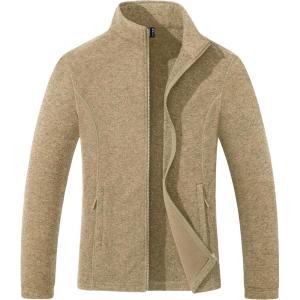 imageMAGCOMSEN Fleece Jacket Women Zip UP Lightweight Soft Polar Warm Winter Jackets for Women with Pockets Outdoor HikingKhaki