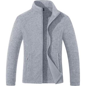imageMAGCOMSEN Fleece Jacket Women Zip UP Lightweight Soft Polar Warm Winter Jackets for Women with Pockets Outdoor HikingLight Grey