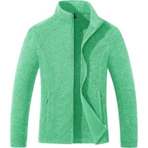imageMAGCOMSEN Fleece Jacket Women Zip UP Lightweight Soft Polar Warm Winter Jackets for Women with Pockets Outdoor HikingMint Green