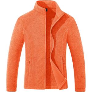 imageMAGCOMSEN Fleece Jacket Women Zip UP Lightweight Soft Polar Warm Winter Jackets for Women with Pockets Outdoor HikingOrange