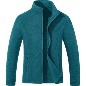 imageMAGCOMSEN Fleece Jacket Women Zip UP Lightweight Soft Polar Warm Winter Jackets for Women with Pockets Outdoor HikingPeacock Blue