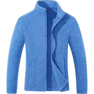imageMAGCOMSEN Fleece Jacket Women Zip UP Lightweight Soft Polar Warm Winter Jackets for Women with Pockets Outdoor HikingSea Blue