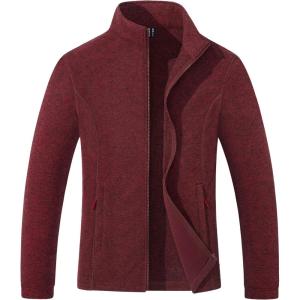 imageMAGCOMSEN Fleece Jacket Women Zip UP Lightweight Soft Polar Warm Winter Jackets for Women with Pockets Outdoor HikingWine Red