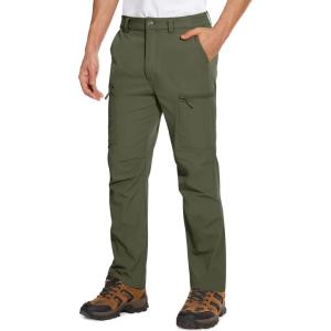 imageMAGCOMSEN Mens Hiking Pants 6 PocketsWater Resistant Ripstop Outdoor PantsLightweight Quick Dry Fishing Work PantsArmy Green