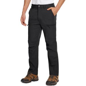 imageMAGCOMSEN Mens Hiking Pants 6 PocketsWater Resistant Ripstop Outdoor PantsLightweight Quick Dry Fishing Work PantsBlack