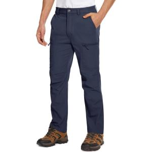 imageMAGCOMSEN Mens Hiking Pants 6 PocketsWater Resistant Ripstop Outdoor PantsLightweight Quick Dry Fishing Work PantsNavy