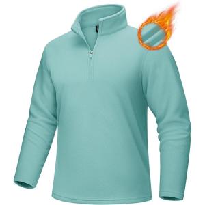 imageMAGCOMSEN Mens QuarterZip Pullover Polar Fleece Sweatshirt Stand Collar Long Sleeve Shirt for Men Thermal Winter FallGrey Green