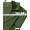imageMAGCOMSEN Mens Fleece Lined Softshell Jacket Waterproof Windbreaker Rain Jacket for Tactical HikingArmy Green