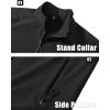 imageMAGCOMSEN Mens Fleece Lined Softshell Jacket Waterproof Windbreaker Rain Jacket for Tactical HikingBlack