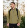 imageMAGCOMSEN Mens Fleece Lined Softshell Jacket Waterproof Windbreaker Rain Jacket for Tactical HikingKhaki
