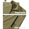 imageMAGCOMSEN Mens Fleece Lined Softshell Jacket Waterproof Windbreaker Rain Jacket for Tactical HikingKhaki
