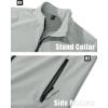 imageMAGCOMSEN Mens Fleece Lined Softshell Jacket Waterproof Windbreaker Rain Jacket for Tactical HikingLight Grey