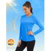 imageMAGCOMSEN Womens Long Sleeve Shirts UPF 50 Sun Protection Shirts for Hiking Fishing Workout Rash GuardAzure