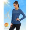 imageMAGCOMSEN Womens Long Sleeve Shirts UPF 50 Sun Protection Shirts for Hiking Fishing Workout Rash GuardBlue Grey