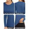 imageMAGCOMSEN Womens Long Sleeve Shirts UPF 50 Sun Protection Shirts for Hiking Fishing Workout Rash GuardBlue Grey