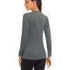 imageMAGCOMSEN Womens Long Sleeve Shirts UPF 50 Sun Protection Shirts for Hiking Fishing Workout Rash GuardDark Grey