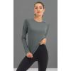 imageMAGCOMSEN Womens Long Sleeve Shirts UPF 50 Sun Protection Shirts for Hiking Fishing Workout Rash GuardDark Grey