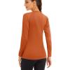 imageMAGCOMSEN Womens Long Sleeve Shirts UPF 50 Sun Protection Shirts for Hiking Fishing Workout Rash GuardDark Orange