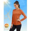 imageMAGCOMSEN Womens Long Sleeve Shirts UPF 50 Sun Protection Shirts for Hiking Fishing Workout Rash GuardDark Orange