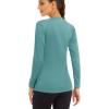 imageMAGCOMSEN Womens Long Sleeve Shirts UPF 50 Sun Protection Shirts for Hiking Fishing Workout Rash GuardGrey Green