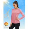 imageMAGCOMSEN Womens Long Sleeve Shirts UPF 50 Sun Protection Shirts for Hiking Fishing Workout Rash GuardGrey Pink