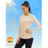 imageMAGCOMSEN Womens Long Sleeve Shirts UPF 50 Sun Protection Shirts for Hiking Fishing Workout Rash GuardLight Apricot