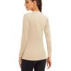 imageMAGCOMSEN Womens Long Sleeve Shirts UPF 50 Sun Protection Shirts for Hiking Fishing Workout Rash GuardLight Apricot