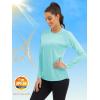 imageMAGCOMSEN Womens Long Sleeve Shirts UPF 50 Sun Protection Shirts for Hiking Fishing Workout Rash GuardLight Blue