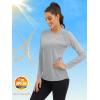 imageMAGCOMSEN Womens Long Sleeve Shirts UPF 50 Sun Protection Shirts for Hiking Fishing Workout Rash GuardLight Grey