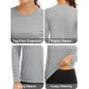 imageMAGCOMSEN Womens Long Sleeve Shirts UPF 50 Sun Protection Shirts for Hiking Fishing Workout Rash GuardLight Grey