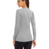 imageMAGCOMSEN Womens Long Sleeve Shirts UPF 50 Sun Protection Shirts for Hiking Fishing Workout Rash GuardLight Grey