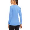 imageMAGCOMSEN Womens Long Sleeve Shirts UPF 50 Sun Protection Shirts for Hiking Fishing Workout Rash GuardLightblue