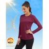 imageMAGCOMSEN Womens Long Sleeve Shirts UPF 50 Sun Protection Shirts for Hiking Fishing Workout Rash GuardWine Red