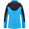 imageMAGCOMSEN Womens Ski Jacket Waterproof Insulated Snow Jacket Warm Windproof Winter Coats with Hood Fleece Lined JacketBlue Black