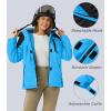 imageMAGCOMSEN Womens Ski Jacket Waterproof Insulated Snow Jacket Warm Windproof Winter Coats with Hood Fleece Lined JacketBlue Black