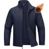 imageMAGCOMSEN Mens Fleece Lined Softshell Jacket Waterproof Windbreaker Rain Jacket for Tactical HikingNavy