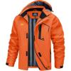 imageMAGCOMSEN Mens Lightweight Windbreaker Rain Jacket Raincoat with Detachable Hood for Hiking Fishing ActivewearOrange