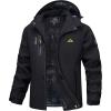 imageMAGCOMSEN Mens Winter Coats Water Resistant Ski Snow Jacket Warm Fleece Parka Raincoats With MultiPocketsBlack
