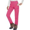 imageMAGCOMSEN Womens Fleece Lined Hiking Pants Waterproof Insulated Outdoor Snow Ski Pants Warm Winter Softshell PantsRose Red