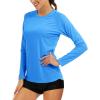 imageMAGCOMSEN Womens Long Sleeve Shirts UPF 50 Sun Protection Shirts for Hiking Fishing Workout Rash GuardAzure
