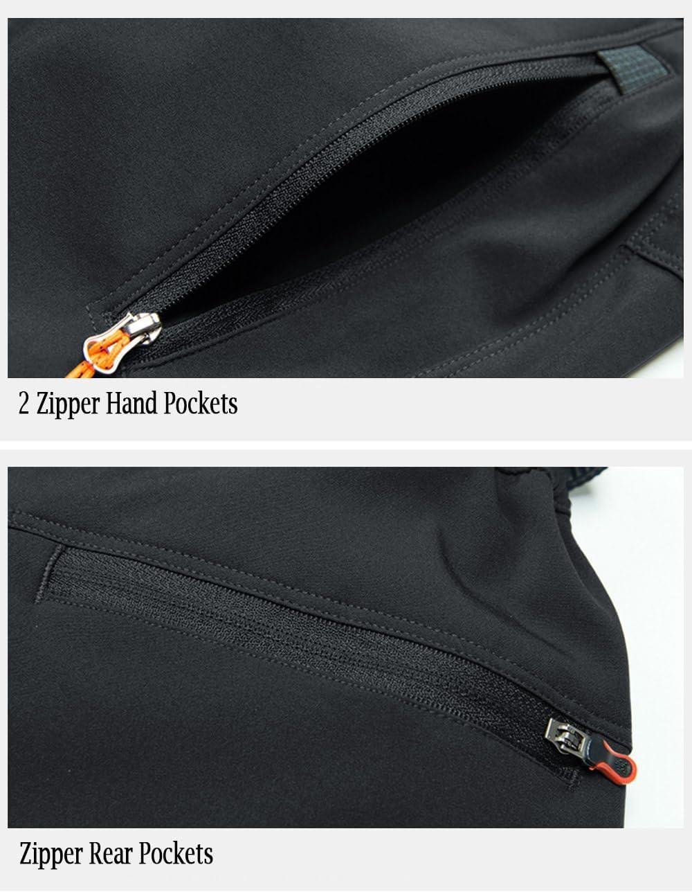 imageMAGCOMSEN Mens Hiking Pants QuickDry Water Resistant Reinforced Knee 4 Zip Pockets Outdoor Work PantsBlack