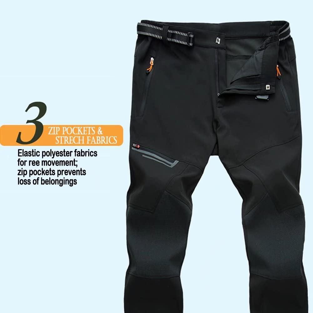 imageMAGCOMSEN Mens Hiking Pants QuickDry Water Resistant Reinforced Knee 4 Zip Pockets Outdoor Work PantsBlack