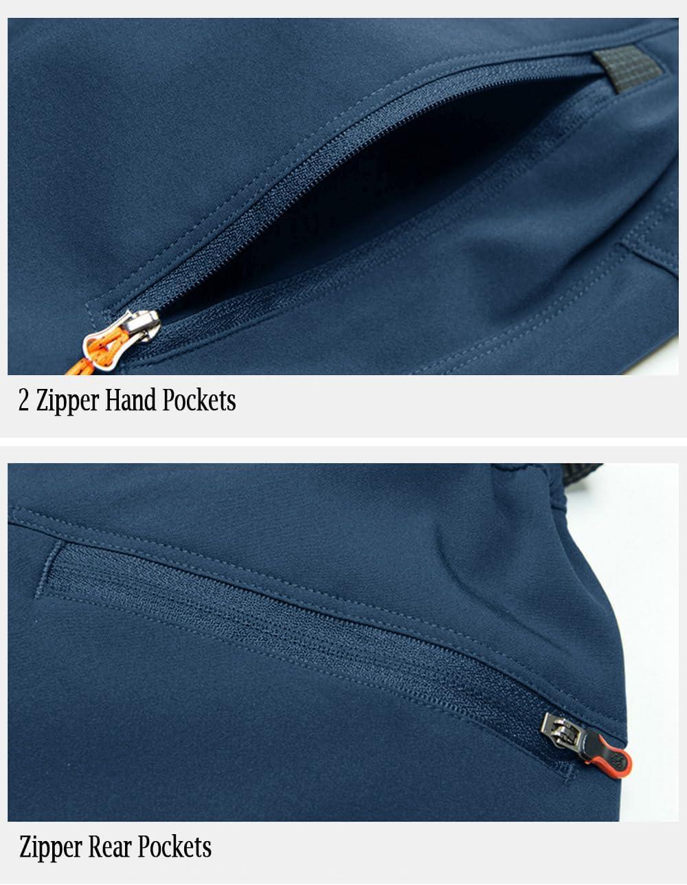 imageMAGCOMSEN Mens Hiking Pants QuickDry Water Resistant Reinforced Knee 4 Zip Pockets Outdoor Work PantsBlue Grey