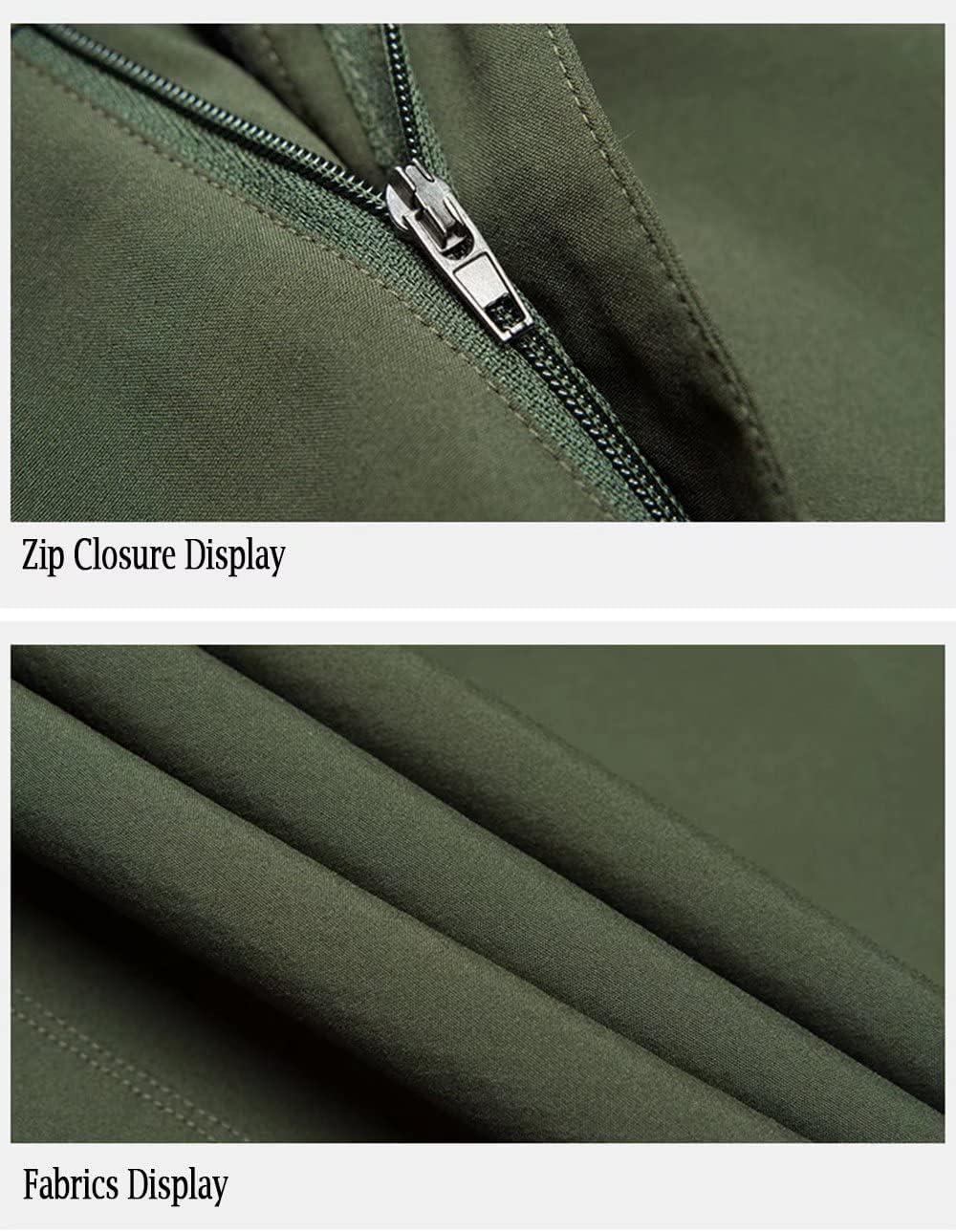 imageMAGCOMSEN Mens Hiking Pants QuickDry Water Resistant Reinforced Knee 4 Zip Pockets Outdoor Work PantsGreen