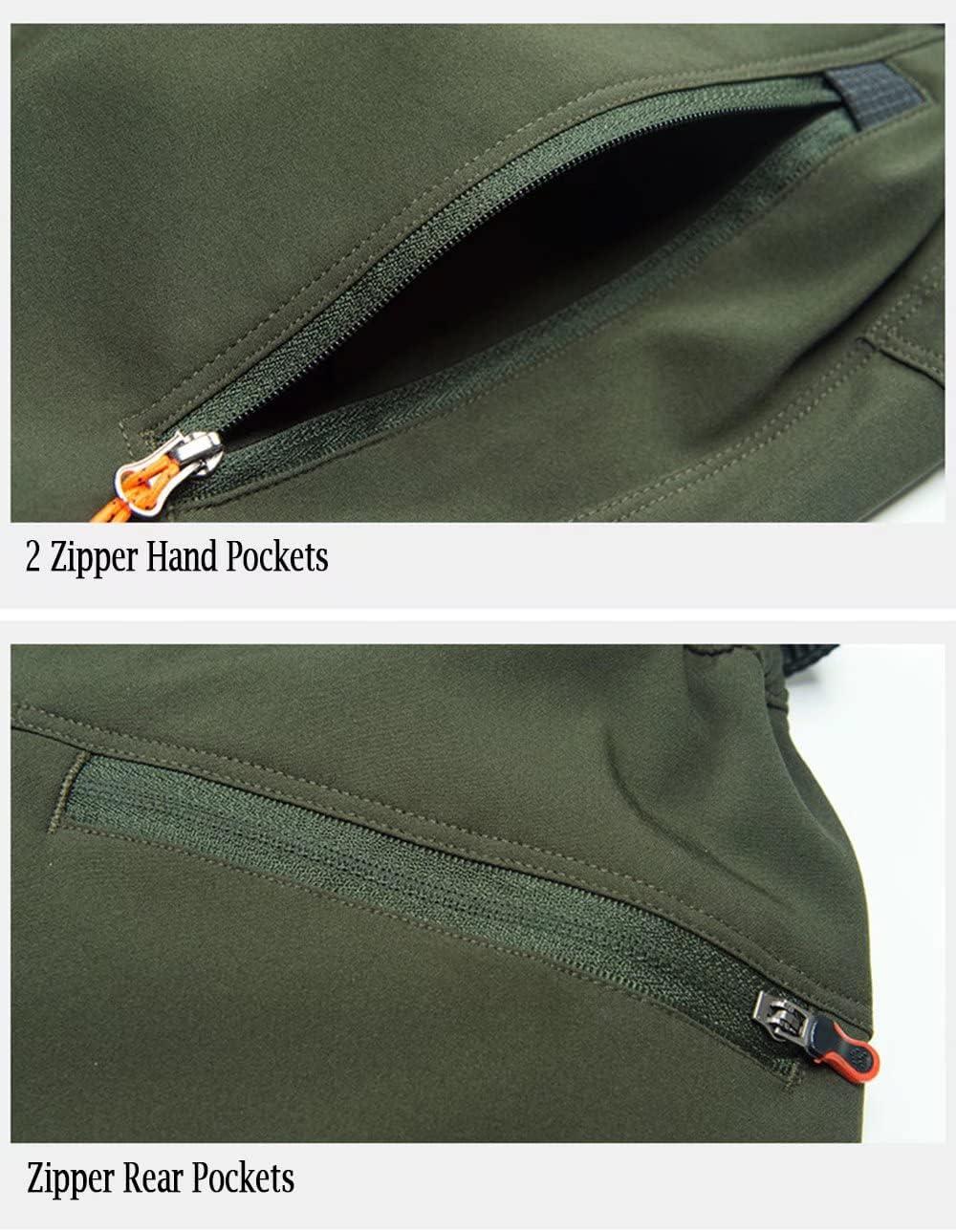 imageMAGCOMSEN Mens Hiking Pants QuickDry Water Resistant Reinforced Knee 4 Zip Pockets Outdoor Work PantsGreen