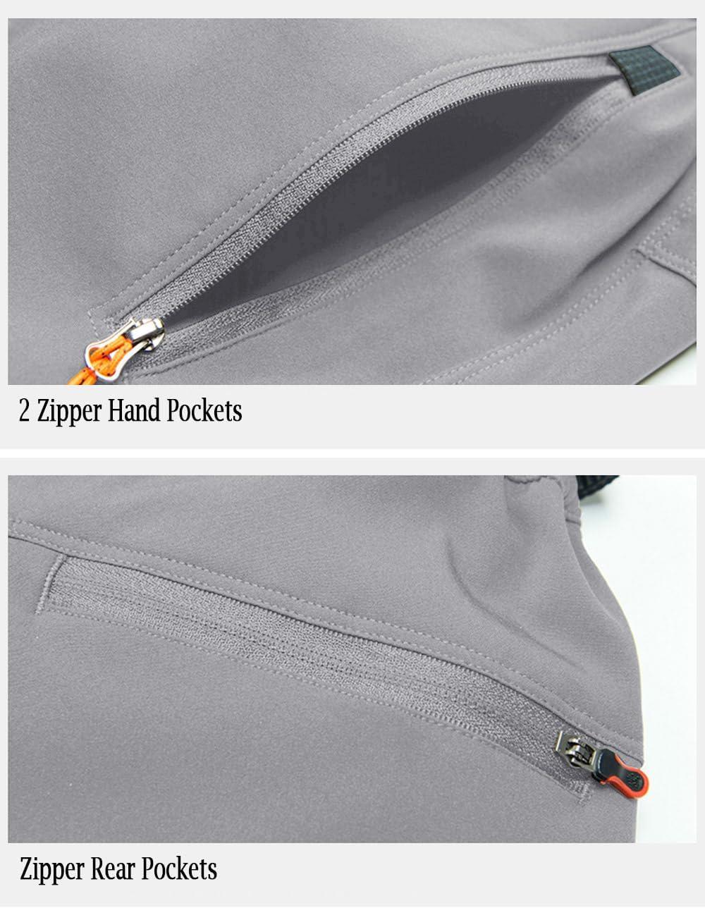 imageMAGCOMSEN Mens Hiking Pants QuickDry Water Resistant Reinforced Knee 4 Zip Pockets Outdoor Work PantsLight Grey
