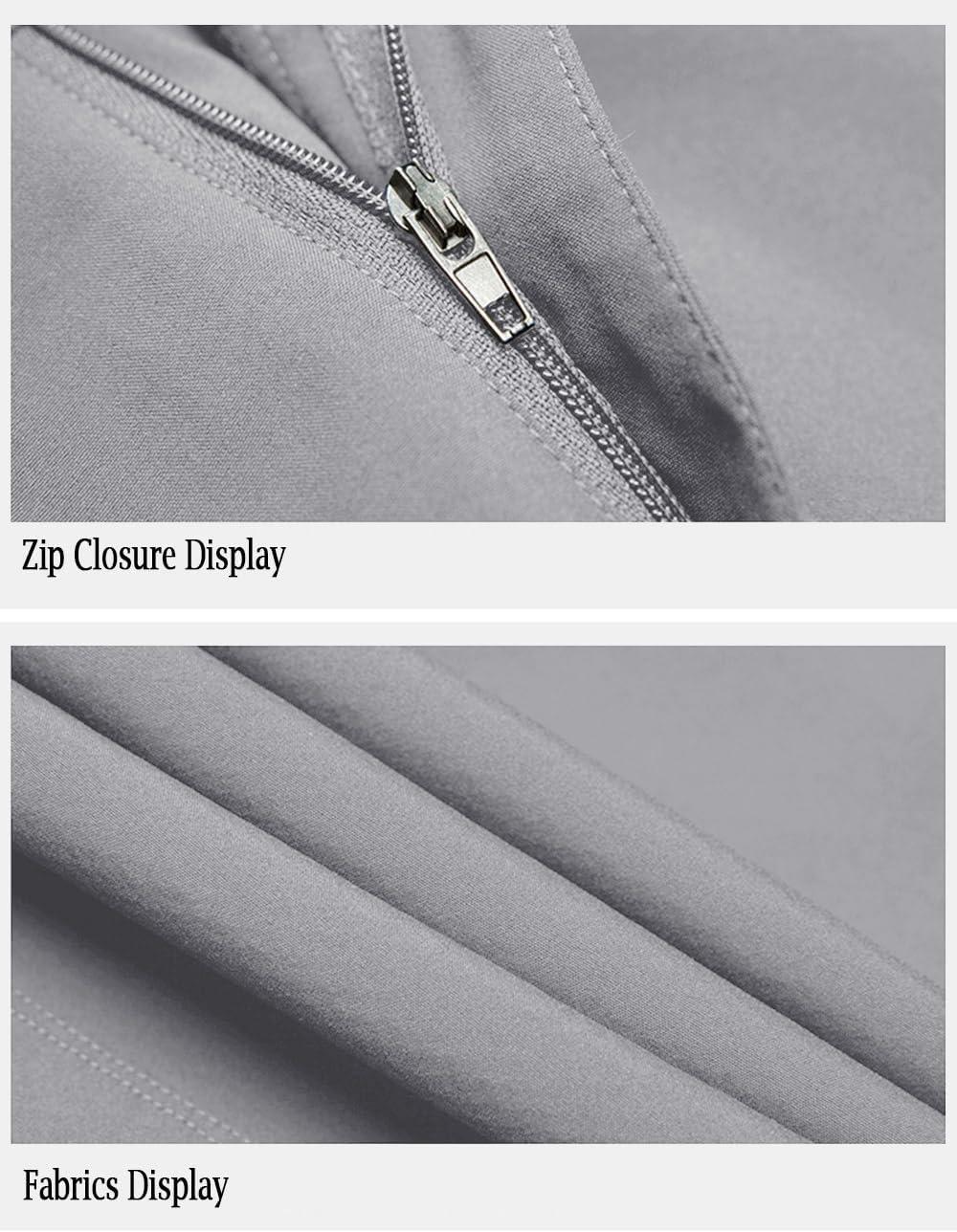 imageMAGCOMSEN Mens Hiking Pants QuickDry Water Resistant Reinforced Knee 4 Zip Pockets Outdoor Work PantsLight Grey