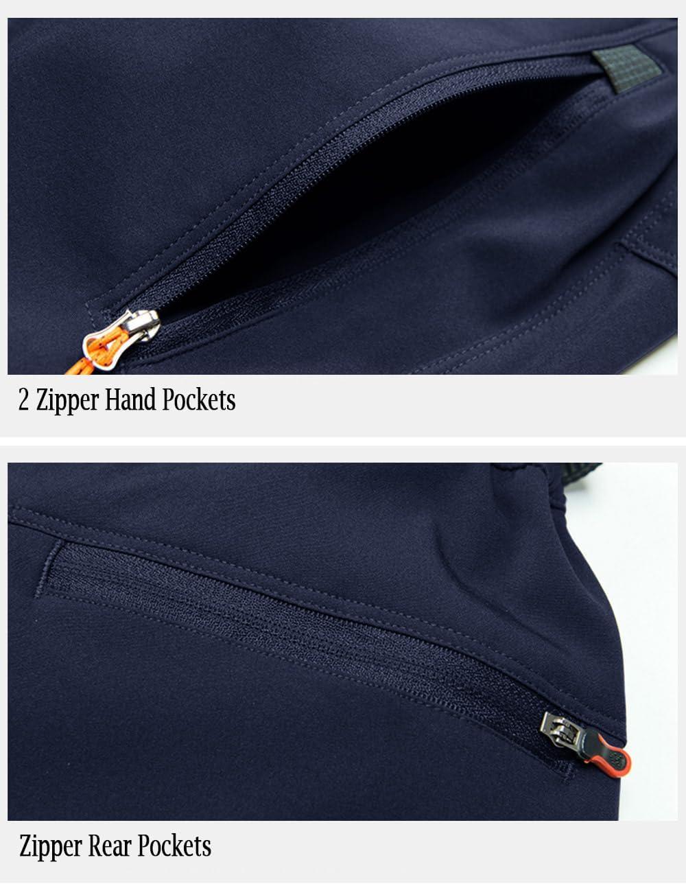 imageMAGCOMSEN Mens Hiking Pants QuickDry Water Resistant Reinforced Knee 4 Zip Pockets Outdoor Work PantsNavy