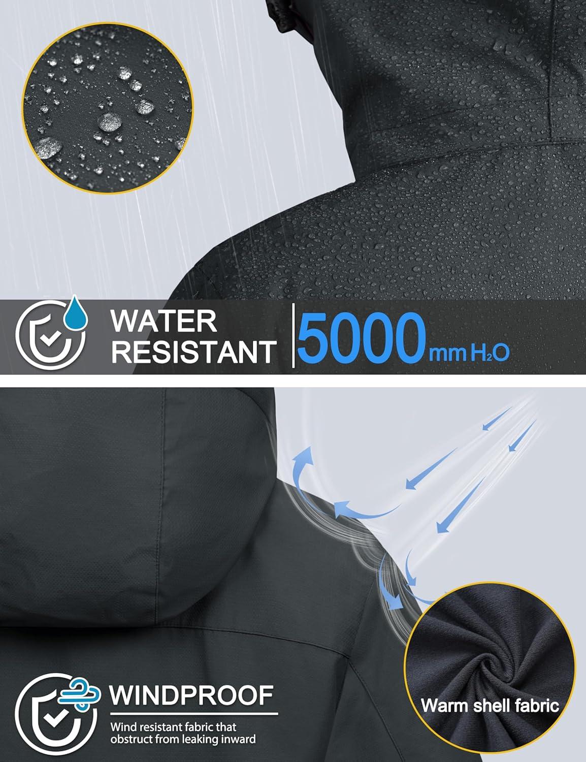 imageMAGCOMSEN Womens 3 in 1 Ski Jacket Water Resistant Winter Snow Coat Warm Fleece Lined Windproof Hiking Rain OutwearCarbongrey
