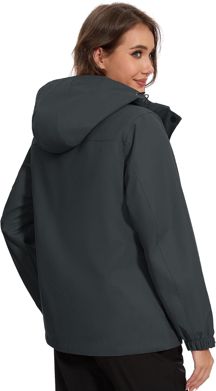 imageMAGCOMSEN Womens 3 in 1 Ski Jacket Water Resistant Winter Snow Coat Warm Fleece Lined Windproof Hiking Rain OutwearCarbongrey